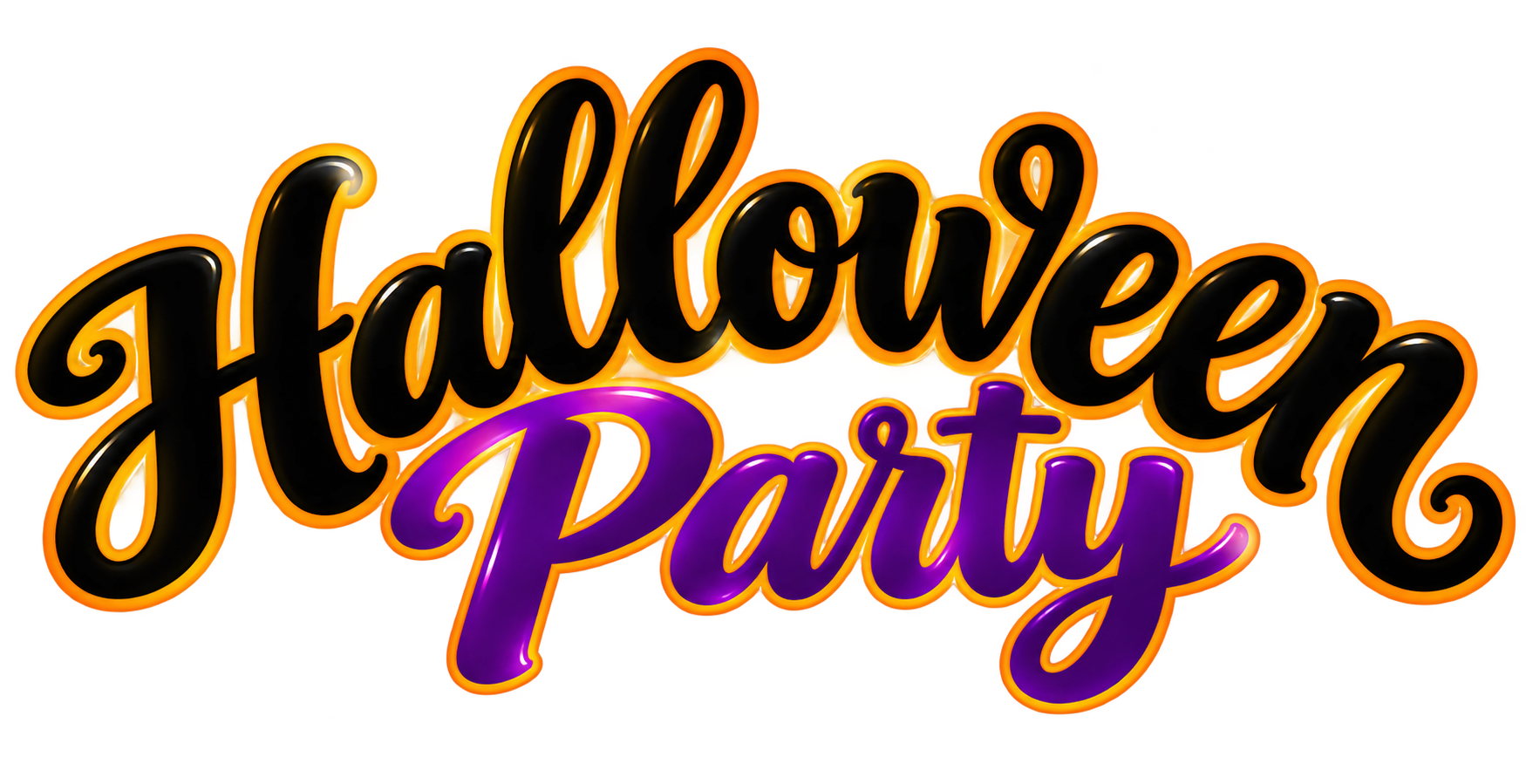 Glossy Halloween Party Lettering